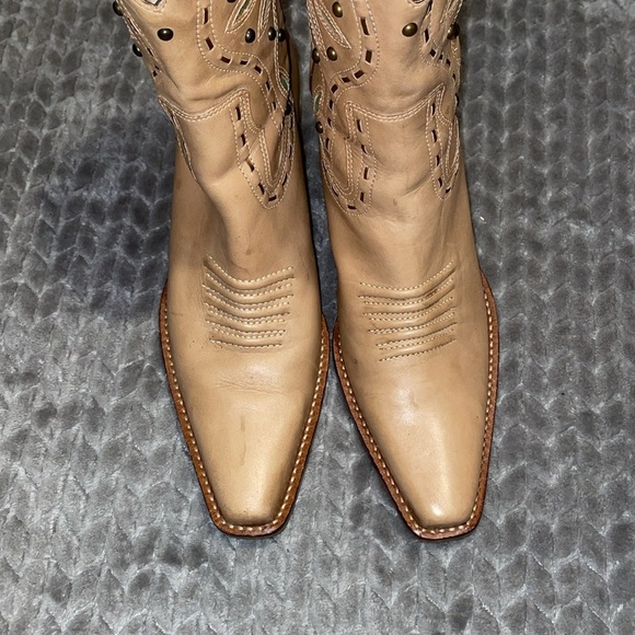 Mercer & Madison Tan Green Genuine Leather Cowgirl Boots.  Size 10‎ - Picture 5 of 12
